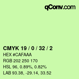 Color code: CMYK 19 / 0 / 32 / 2 | qconv.com