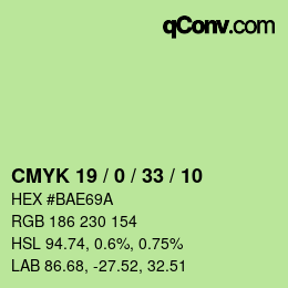 Código de color: CMYK 19 / 0 / 33 / 10 | qconv.com