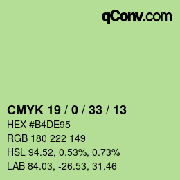 カラーコード: CMYK 19 / 0 / 33 / 13 | qconv.com