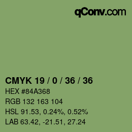 Código de color: CMYK 19 / 0 / 36 / 36 | qconv.com