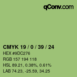 颜色代码: CMYK 19 / 0 / 39 / 24 | qconv.com