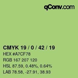 カラーコード: CMYK 19 / 0 / 42 / 19 | qconv.com