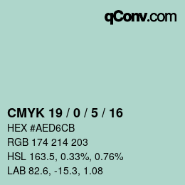 颜色代码: CMYK 19 / 0 / 5 / 16 | qconv.com