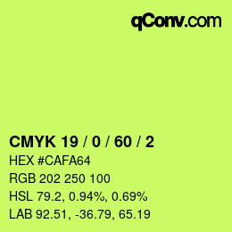 颜色代码: CMYK 19 / 0 / 60 / 2 | qconv.com