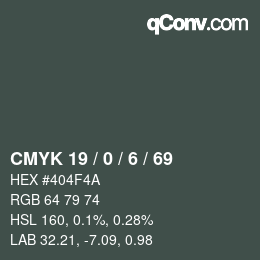 Código de color: CMYK 19 / 0 / 6 / 69 | qconv.com