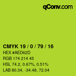 颜色代码: CMYK 19 / 0 / 79 / 16 | qconv.com