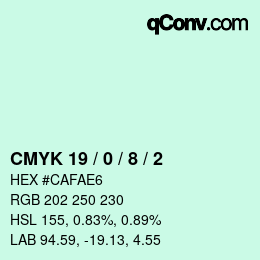 Color code: CMYK 19 / 0 / 8 / 2 | qconv.com