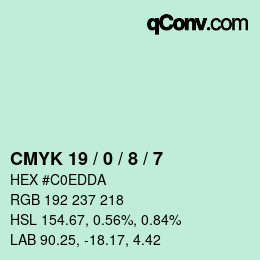 颜色代码: CMYK 19 / 0 / 8 / 7 | qconv.com