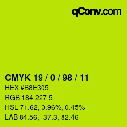 Código de color: CMYK 19 / 0 / 98 / 11 | qconv.com