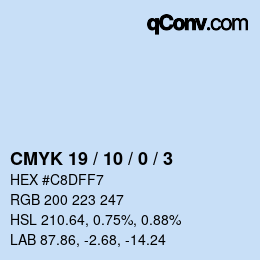 カラーコード: CMYK 19 / 10 / 0 / 3 | qconv.com
