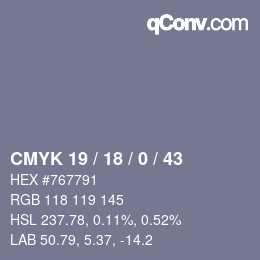 Color code: CMYK 19 / 18 / 0 / 43 | qconv.com