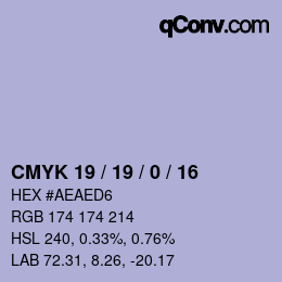 Código de color: CMYK 19 / 19 / 0 / 16 | qconv.com