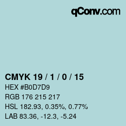 Color code: CMYK 19 / 1 / 0 / 15 | qconv.com