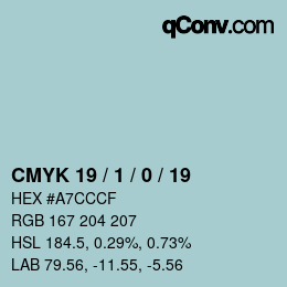 Color code: CMYK 19 / 1 / 0 / 19 | qconv.com