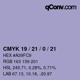 Farbcode: CMYK 19 / 21 / 0 / 21 | qconv.com