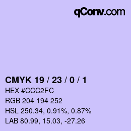 Color code: CMYK 19 / 23 / 0 / 1 | qconv.com