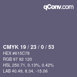 颜色代码: CMYK 19 / 23 / 0 / 53 | qconv.com