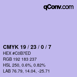 Color code: CMYK 19 / 23 / 0 / 7 | qconv.com
