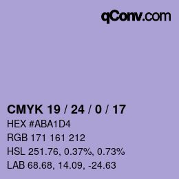 カラーコード: CMYK 19 / 24 / 0 / 17 | qconv.com
