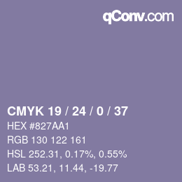 颜色代码: CMYK 19 / 24 / 0 / 37 | qconv.com