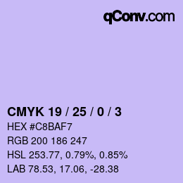 Color code: CMYK 19 / 25 / 0 / 3 | qconv.com