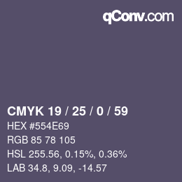 颜色代码: CMYK 19 / 25 / 0 / 59 | qconv.com