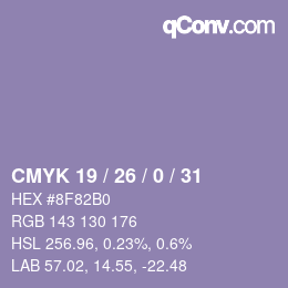 Código de color: CMYK 19 / 26 / 0 / 31 | qconv.com