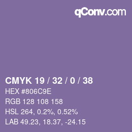 颜色代码: CMYK 19 / 32 / 0 / 38 | qconv.com