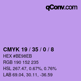 カラーコード: CMYK 19 / 35 / 0 / 8 | qconv.com