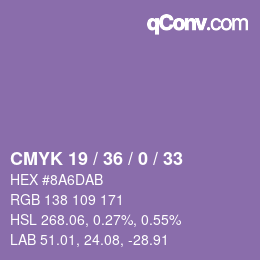 Farbcode: CMYK 19 / 36 / 0 / 33 | qconv.com