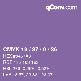 颜色代码: CMYK 19 / 37 / 0 / 36 | qconv.com