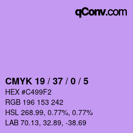 Color code: CMYK 19 / 37 / 0 / 5 | qconv.com