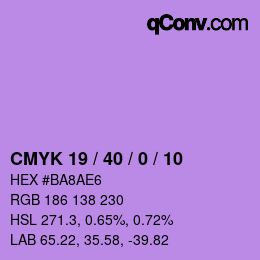 Color code: CMYK 19 / 40 / 0 / 10 | qconv.com
