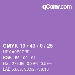 カラーコード: CMYK 19 / 43 / 0 / 25 | qconv.com