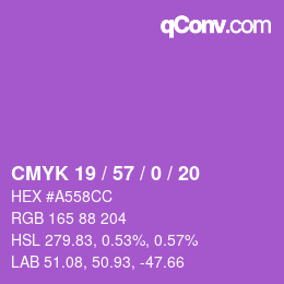 Farbcode: CMYK 19 / 57 / 0 / 20 | qconv.com