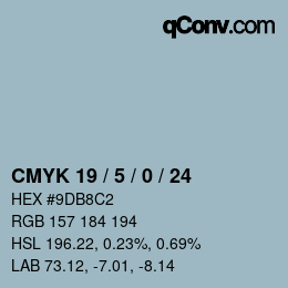 颜色代码: CMYK 19 / 5 / 0 / 24 | qconv.com