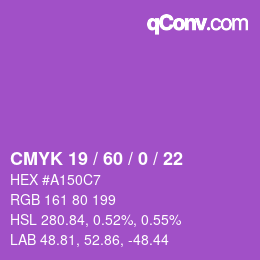 カラーコード: CMYK 19 / 60 / 0 / 22 | qconv.com