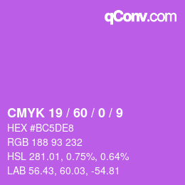 カラーコード: CMYK 19 / 60 / 0 / 9 | qconv.com