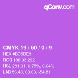 Color code: CMYK 19 / 60 / 0 / 9 | qconv.com