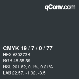 Código de color: CMYK 19 / 7 / 0 / 77 | qconv.com