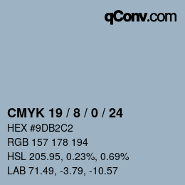 カラーコード: CMYK 19 / 8 / 0 / 24 | qconv.com
