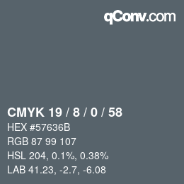 Color code: CMYK 19 / 8 / 0 / 58 | qconv.com