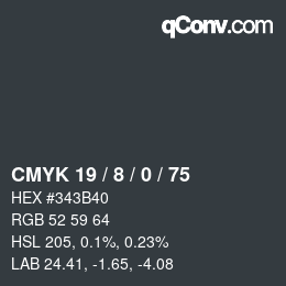 Color code: CMYK 19 / 8 / 0 / 75 | qconv.com