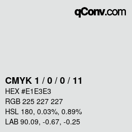 Code couleur: CMYK 1 / 0 / 0 / 11 | qconv.com