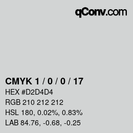 Color code: CMYK 1 / 0 / 0 / 17 | qconv.com