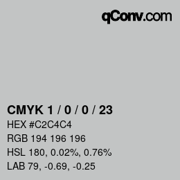 Color code: CMYK 1 / 0 / 0 / 23 | qconv.com