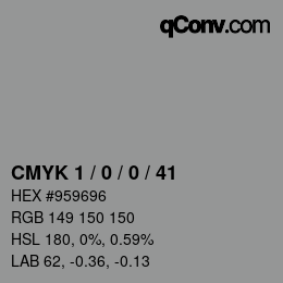 颜色代码: CMYK 1 / 0 / 0 / 41 | qconv.com
