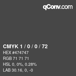 颜色代码: CMYK 1 / 0 / 0 / 72 | qconv.com