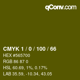 Color code: CMYK 1 / 0 / 100 / 66 | qconv.com