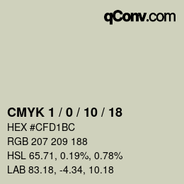 カラーコード: CMYK 1 / 0 / 10 / 18 | qconv.com